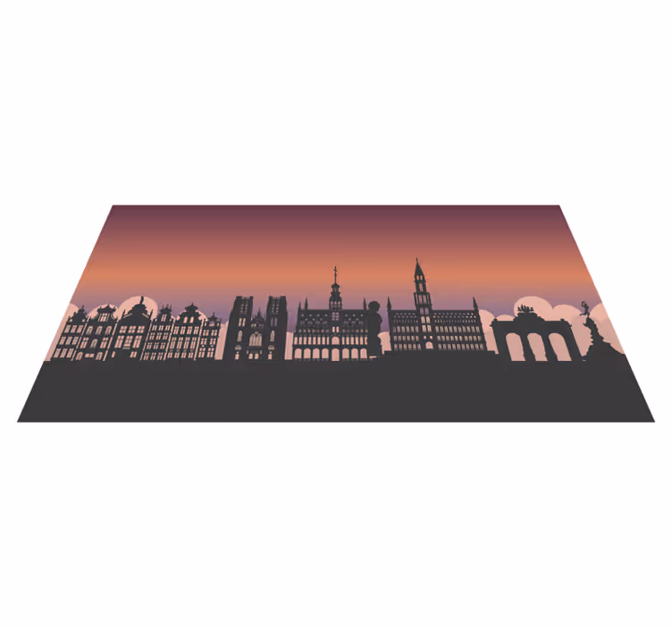Brüksel illüstrasyon modern kilim - TenStickers