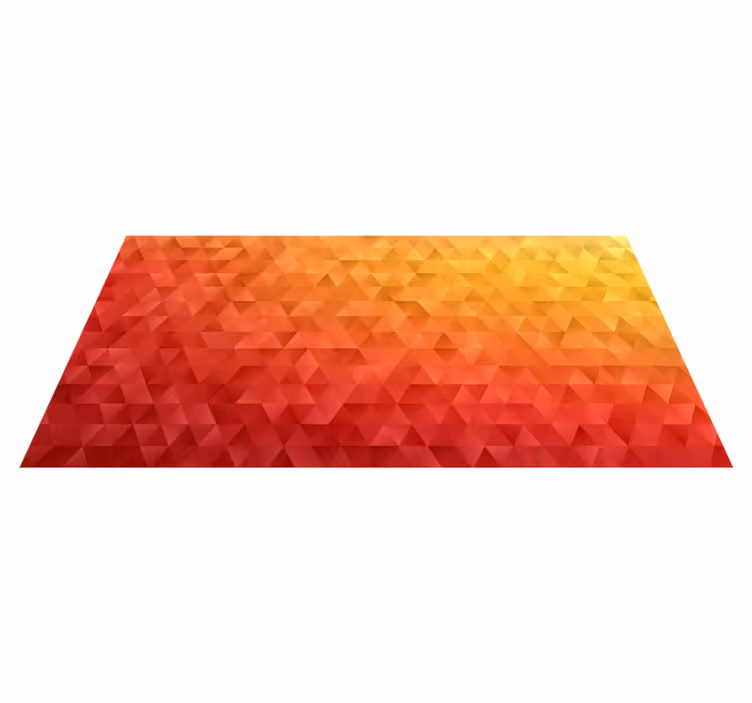 Sarı kırmızı ve turuncu üçgenler geometrik kilimler - TenStickers