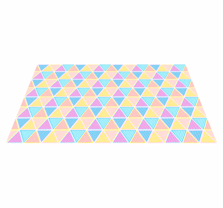 Pastel üçgenler renkli karo halı - TenStickers