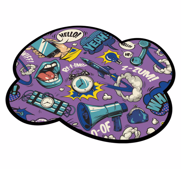 Pop art elemanları yatak odası halısı - TenStickers