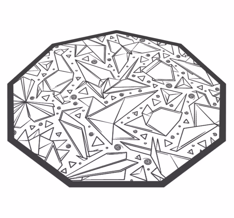 Origami şekli modern vinil halı - TenStickers