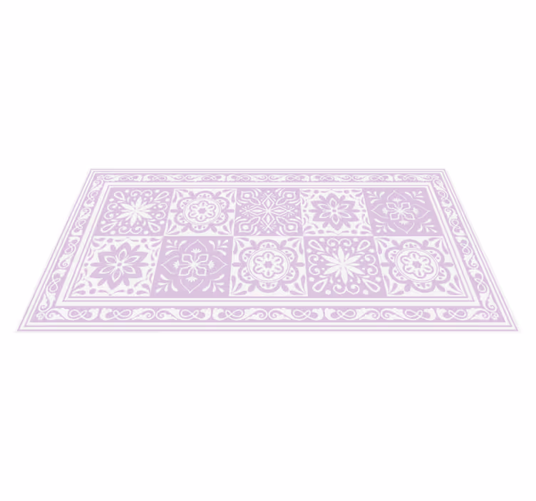 Azulejos hidráulicos renkli malva karo halı - TenStickers