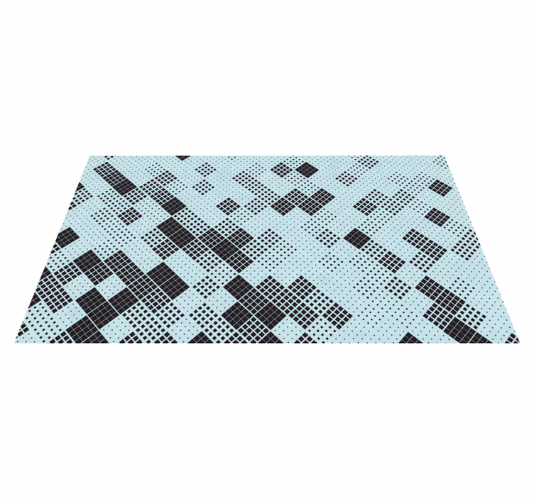 Kaotik siyah kareler karo geometrik kilimler - TenStickers