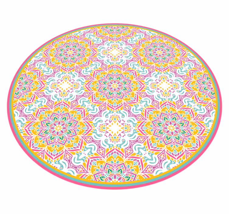Renkli mozaik mandala vinil halı - TenStickers