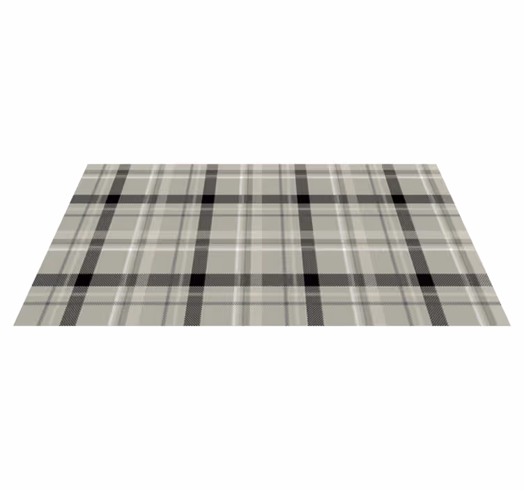 Siyah ve beyaz tartan karo vinil halı - TenStickers