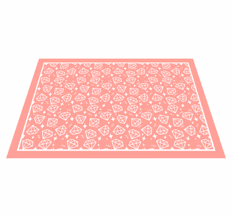 Geometrik elmas pembe tonlar geometrik kilimler - TenStickers