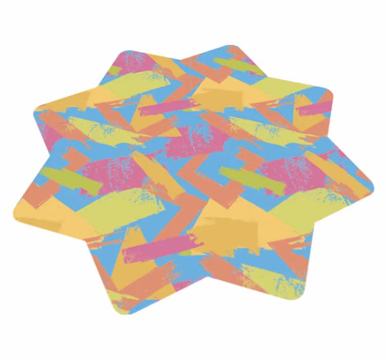 Renkli soyut şekiller geometrik pvc halı - TenStickers
