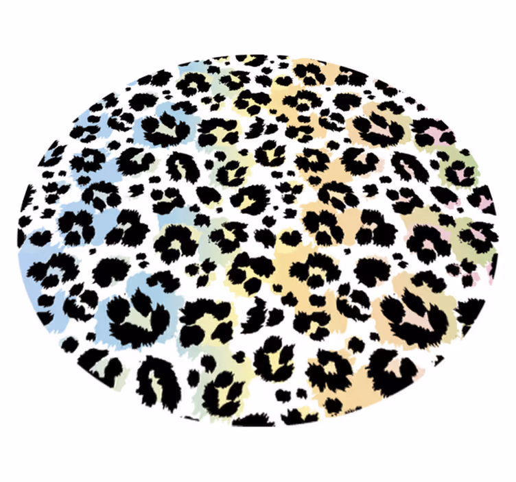 çok renkli leopar vinil halı hayvan baskısı - TenStickers