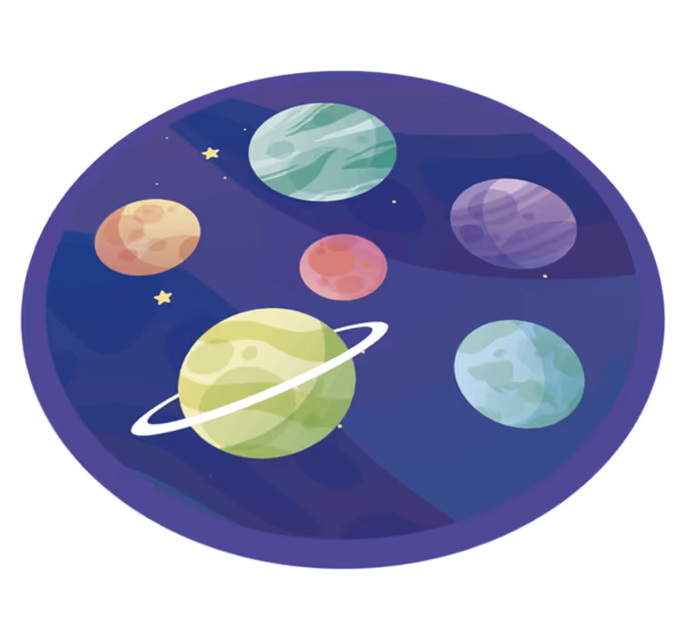Farklı gezegenler galaxy çocuklar vinil halı - TenStickers