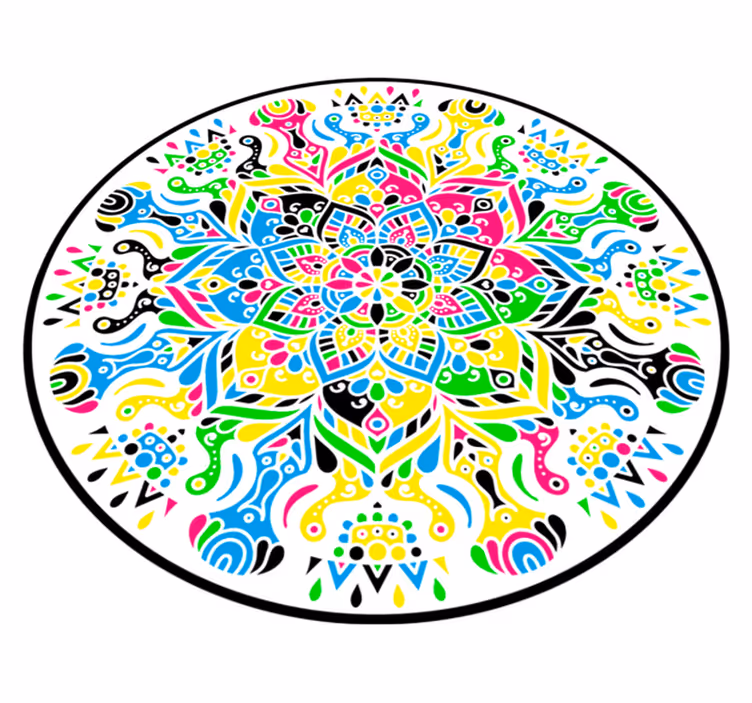 Renkli mandala yatak odası vinil halı - TenStickers