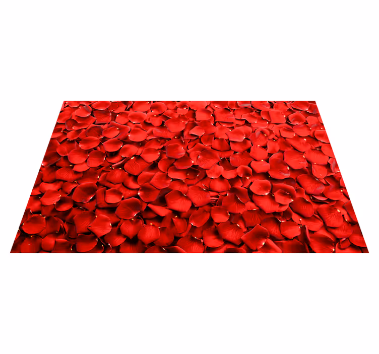 Kırmızı petal dizisi çiçekler ve bitkiler pvc halı - TenStickers