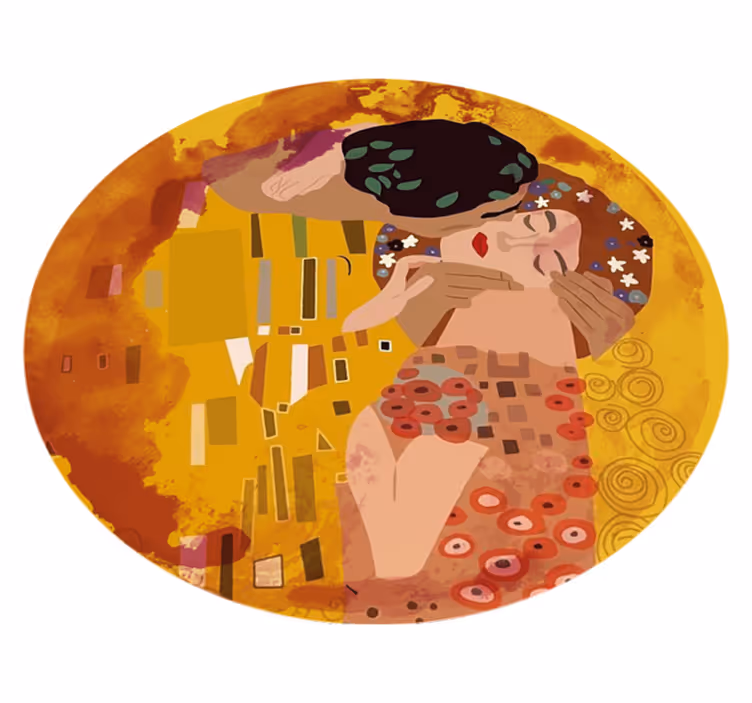 Klimt's kiss vintage vinil halı - TenStickers