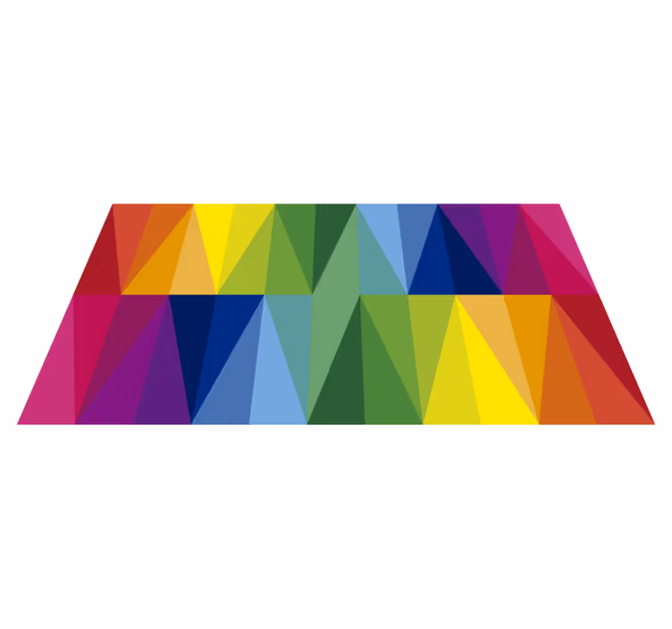 Gökkuşağı üçgenler geometrik vinil kilim - TenStickers