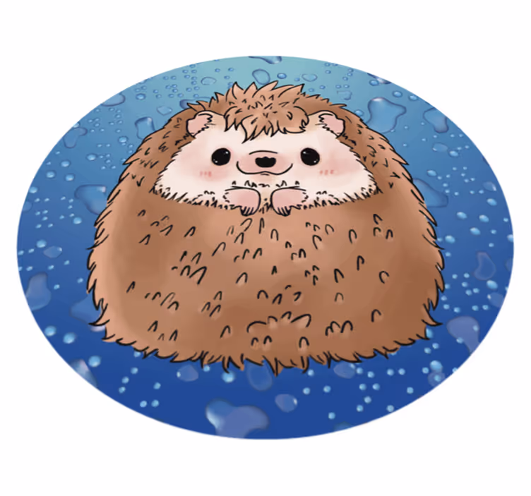 Sevimli kirpi hayvan vinil halı - TenStickers