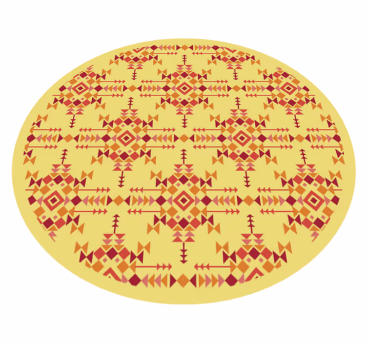 Etnik simetri etnik pvc halı - TenStickers