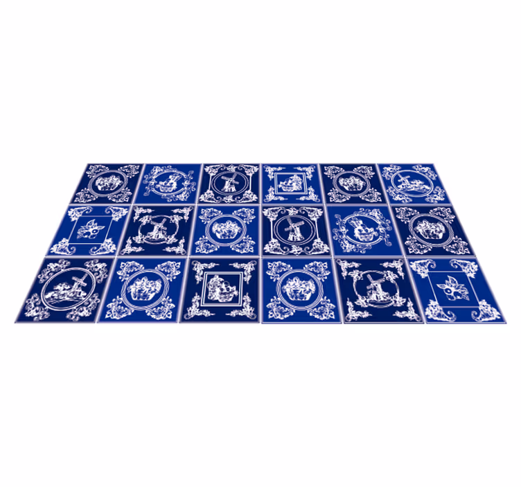 Seramik süsleme mutfak pvc halı - TenStickers