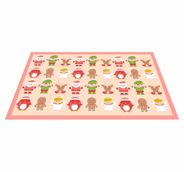 şenlikli karakterler Noel pvc halı - TenStickers