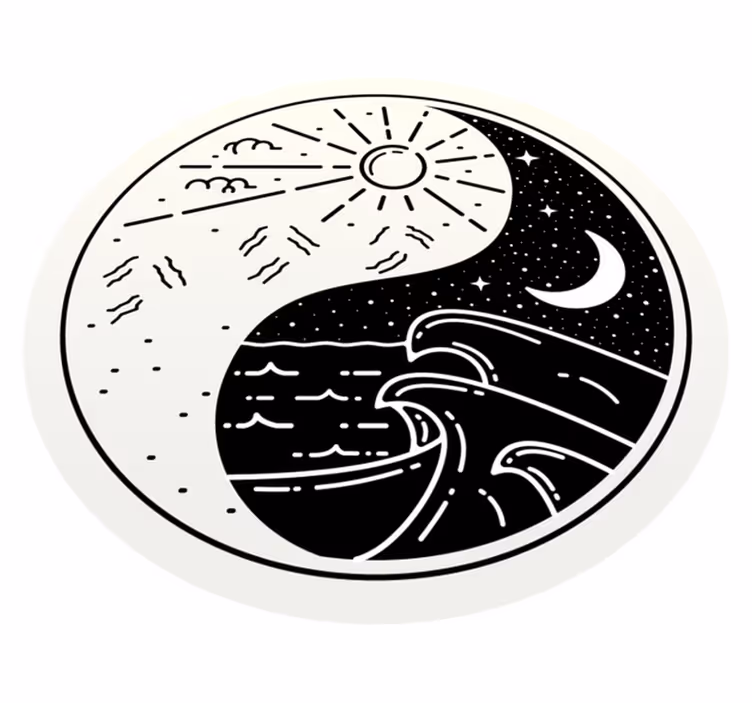 Yin yang güneş ve ay modern halı - TenStickers