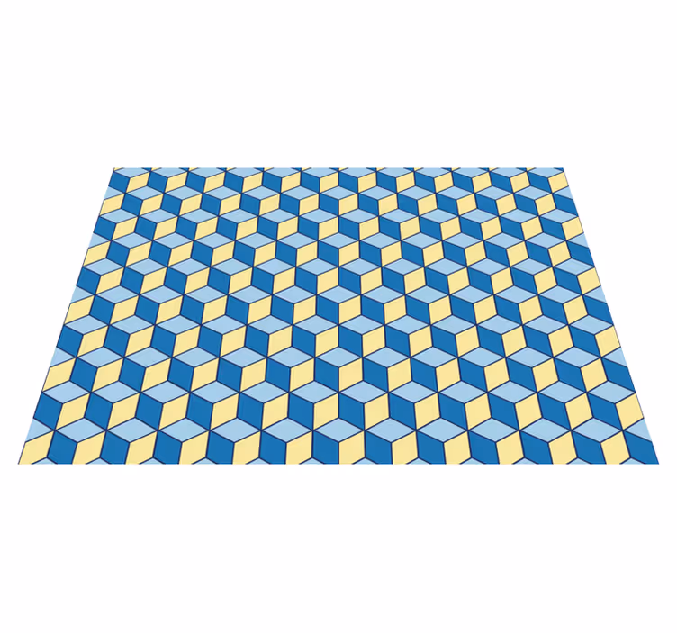 Vinil halı mutfak 3d efekti geometrik kilim - TenStickers