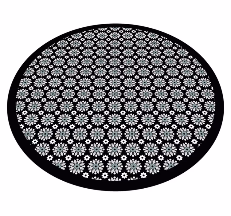çiçek yuvarlak desenli çiçekler ve bitkiler pvc halı - TenStickers