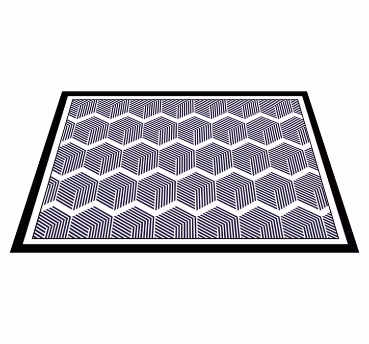 Kübist kontrast geometrik pvc halı - TenStickers