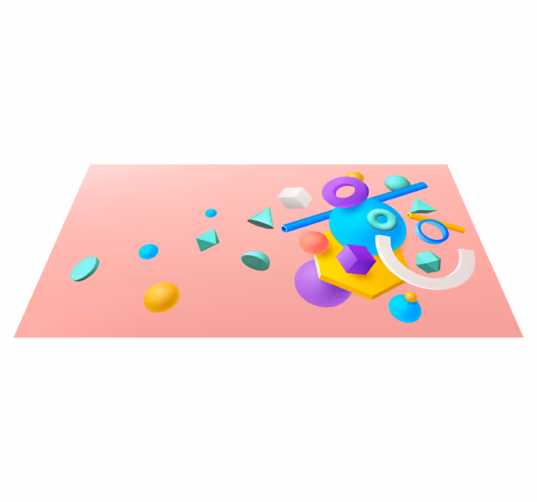 Geometrik şekiller dizisi geometrik pvc halı - TenStickers