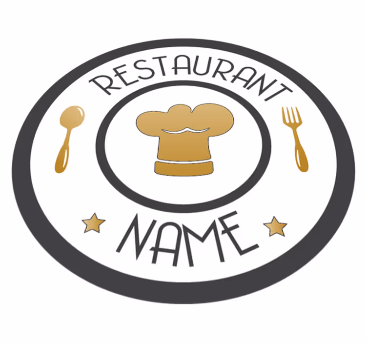 Kişiselleştirilmiş restoran adı vinil halı - TenStickers