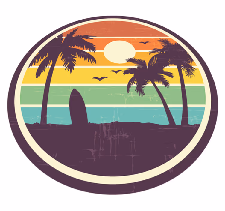 Oturma odası için retro plaj eski halı - TenStickers