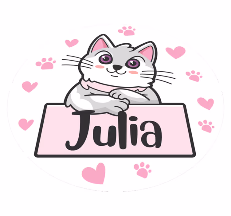 Kedi ile özelleştirilebilir çocuk halı - TenStickers