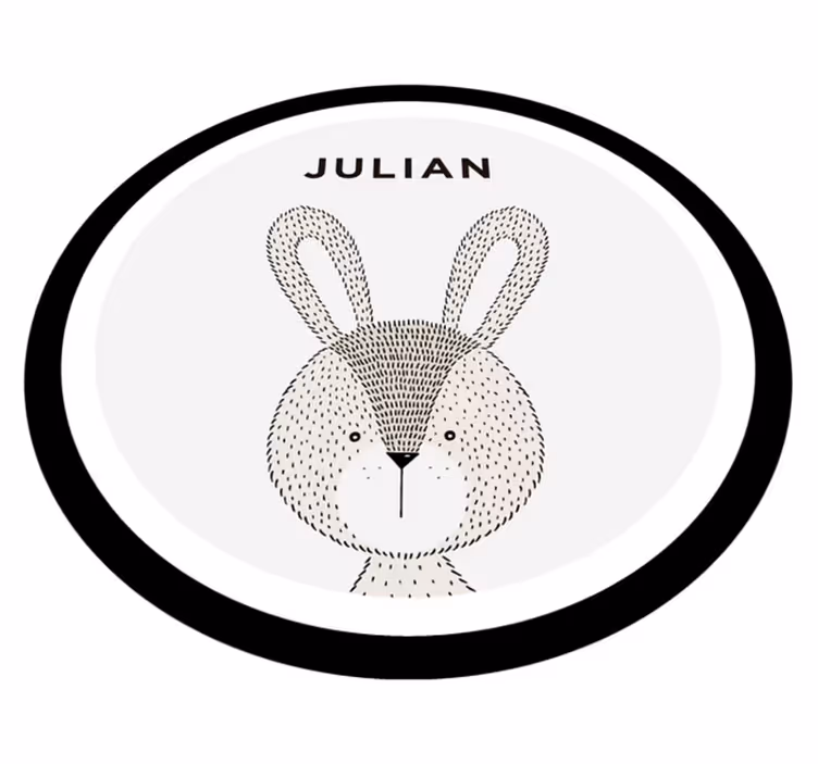 Kişiselleştirilmiş tavşan bebek pvc halı - TenStickers