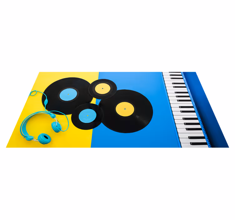 Piyano ve kayıtlar modern vinil halı - TenStickers