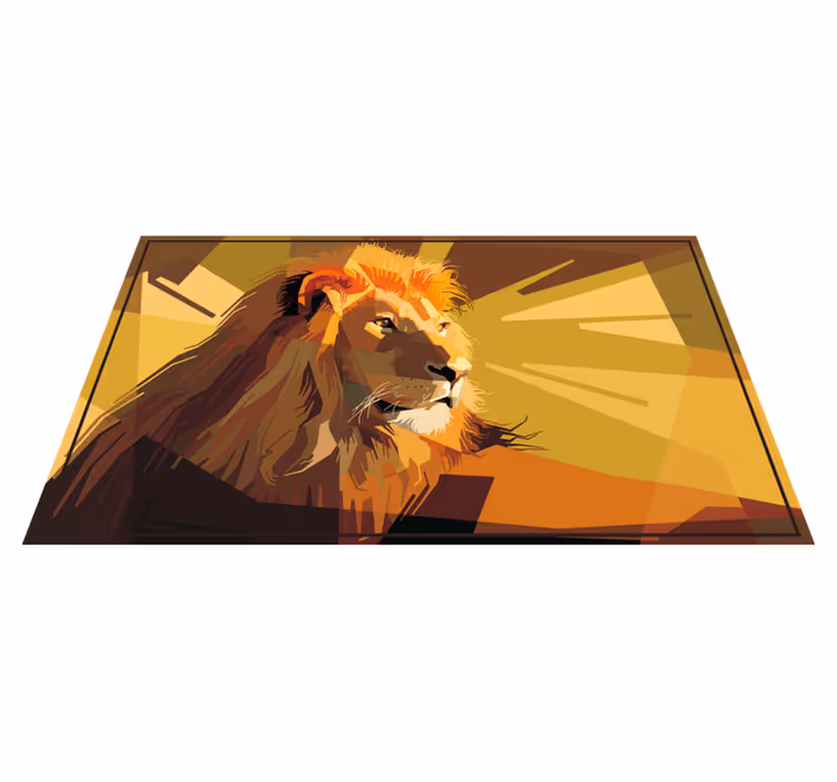 Aslan çizim hayvan vinil halı - TenStickers