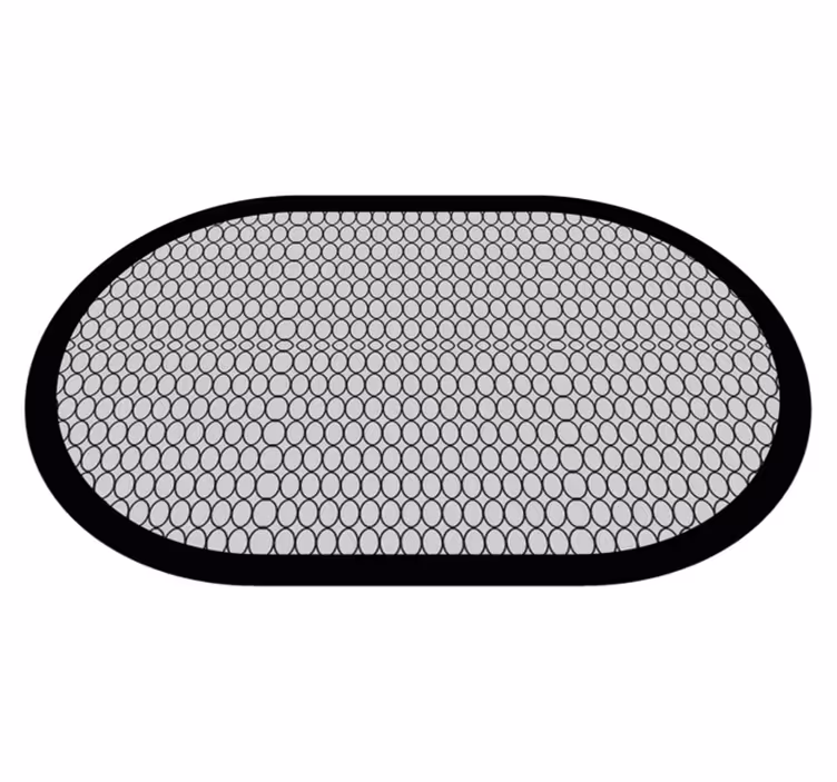 Gri oval minimal vinil halı - TenStickers