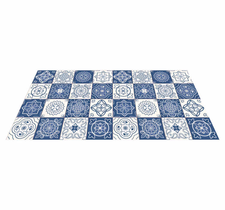 Mavi çini baskı modern halı - TenStickers