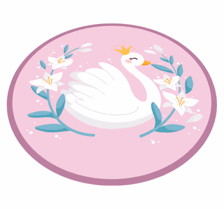 Kuğu gölü görselleri bebek pvc halı - TenStickers