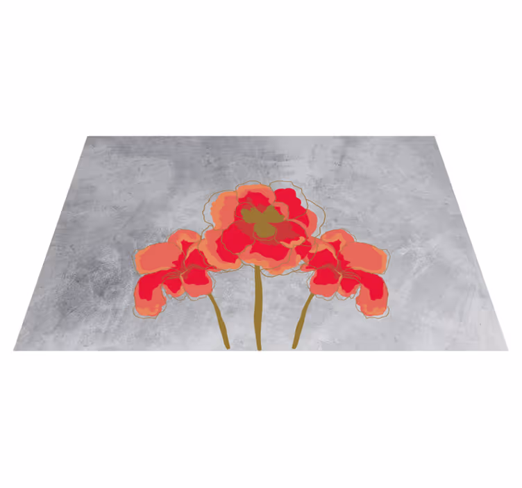 çiçek üçlüsü çiçekler ve bitkiler pvc halı - TenStickers