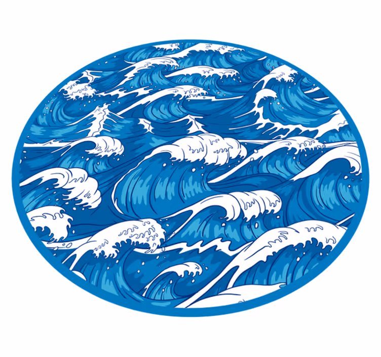 Japon dalgaları doğa vinil halı - TenStickers