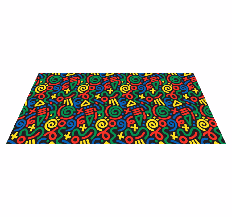 çekilmiş soyut desen geometrik halılar - TenStickers