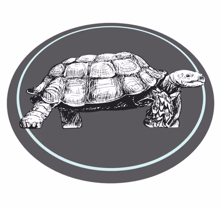 Resimli kaplumbağa Hayvan pvc halı - TenStickers