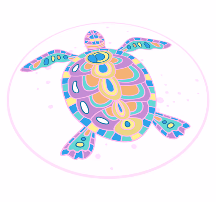 Mutlu kaplumbağalar hayvanlar kilim - TenStickers
