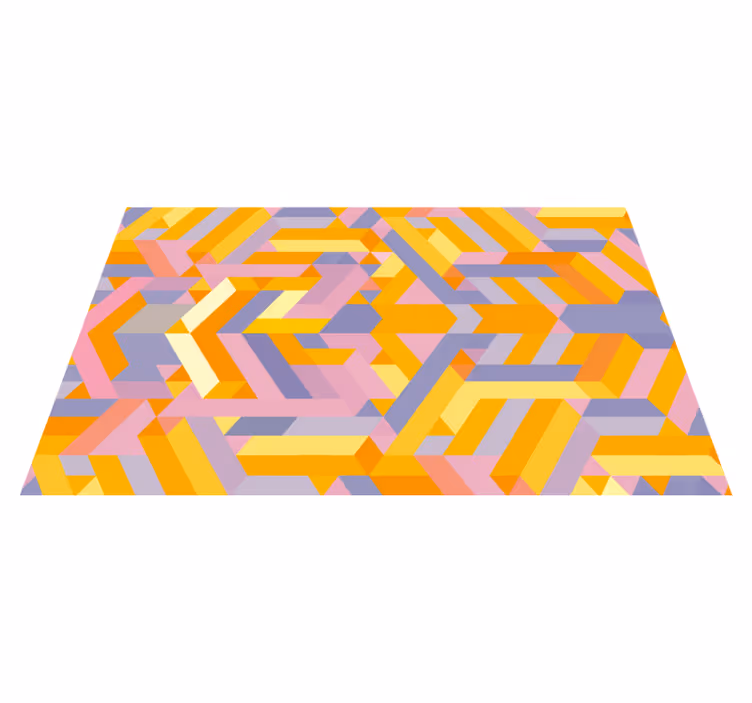 Geometrik desen örtüşmesi banyo pvc halı - TenStickers