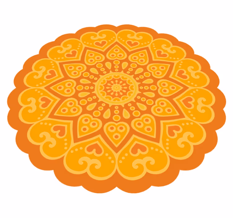 Turuncu mandala vinil halı - TenStickers