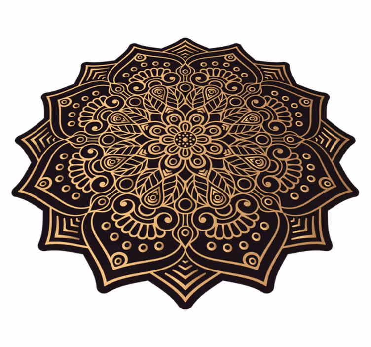 Altın mandala vinil halı - TenStickers