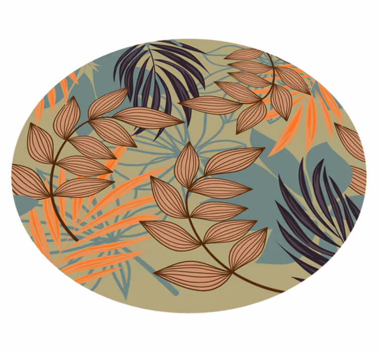 Dallarda yapraklar çiçek vinil kilim - TenStickers