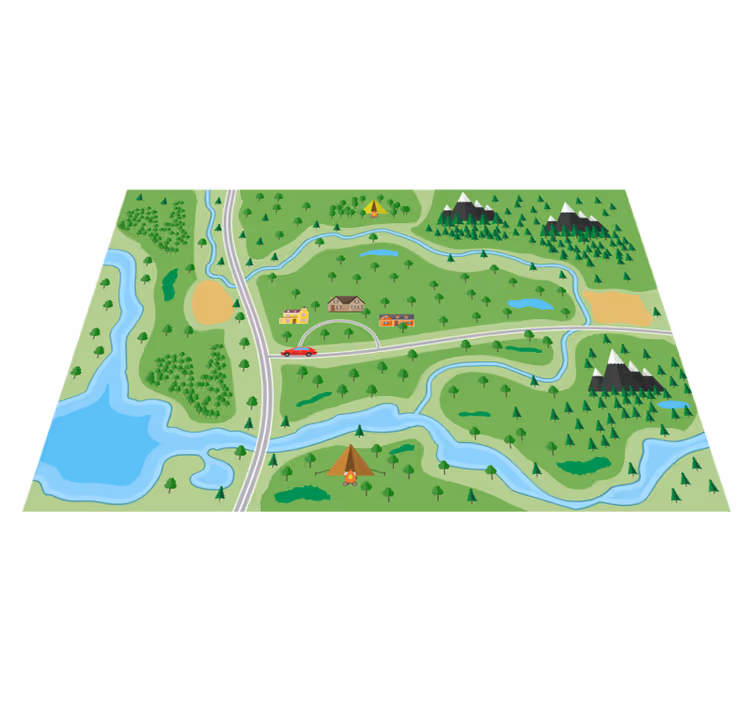 Dağ yolu haritası yol halısı - TenStickers