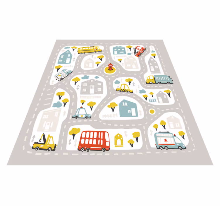 şehir yol haritası yol vinil halı - TenStickers