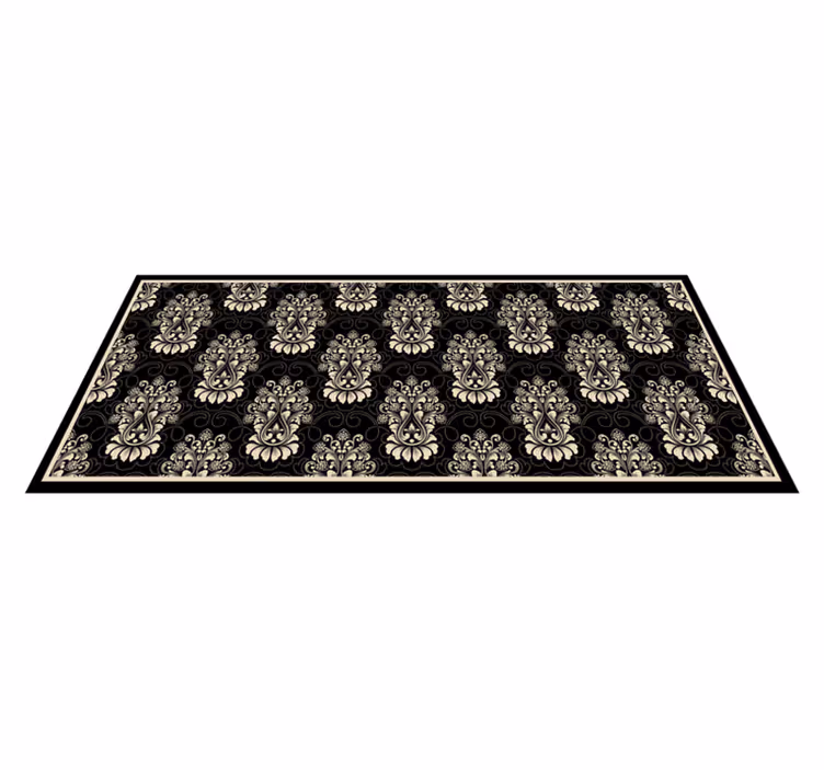 Barok çiçek desenli vintage pvc halı - TenStickers