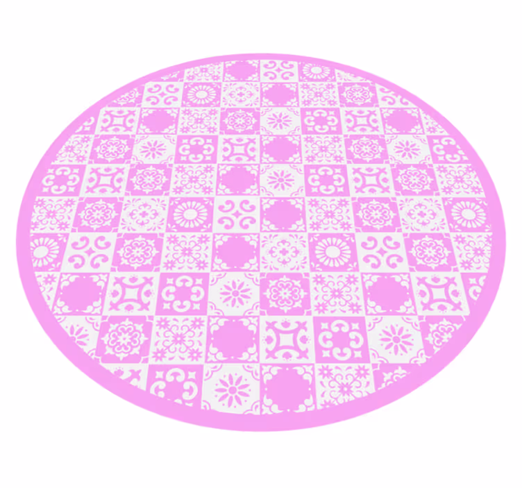 Mandaladan ilham alan daire mandala pvc halı - TenStickers