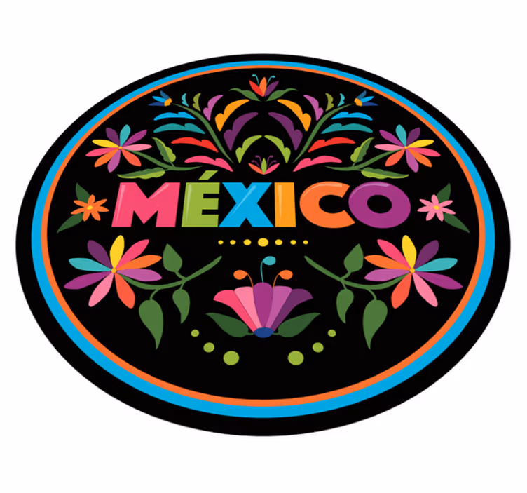 Tenango temaları çiçekli vinil halı - TenStickers