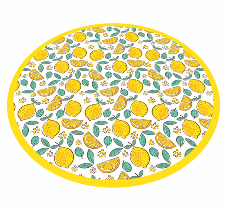 Açıklayıcı limon desenli mutfak yer karoları - TenStickers